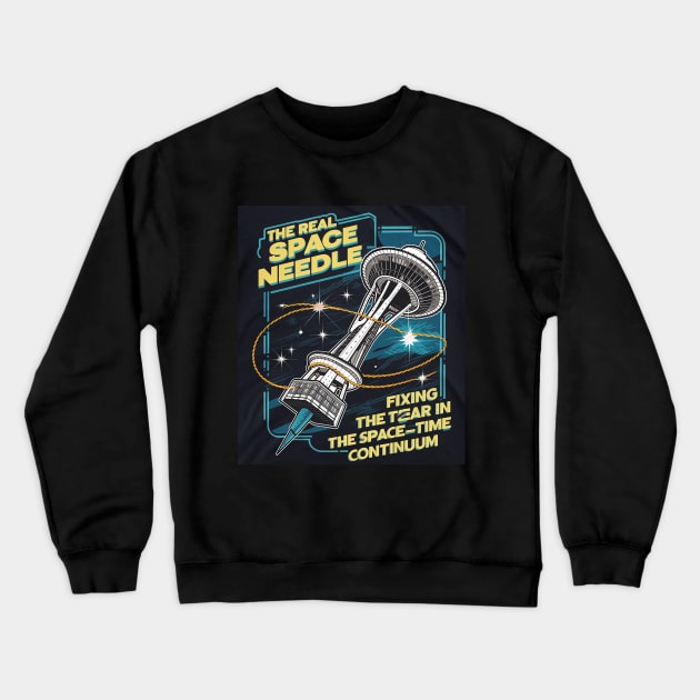 Space Needle to the rescue Crewneck Sweatshirt by Dizgraceland